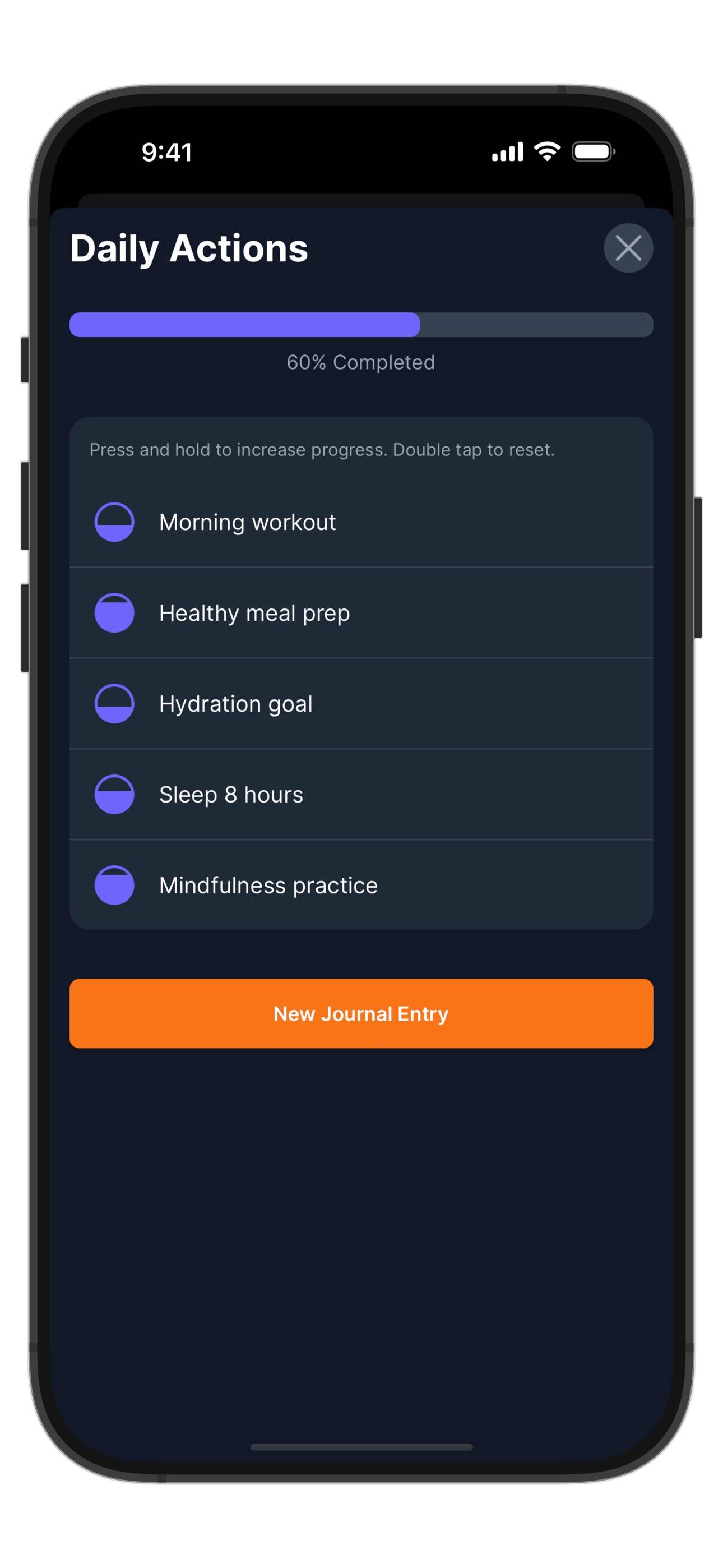 Daily habit tracking