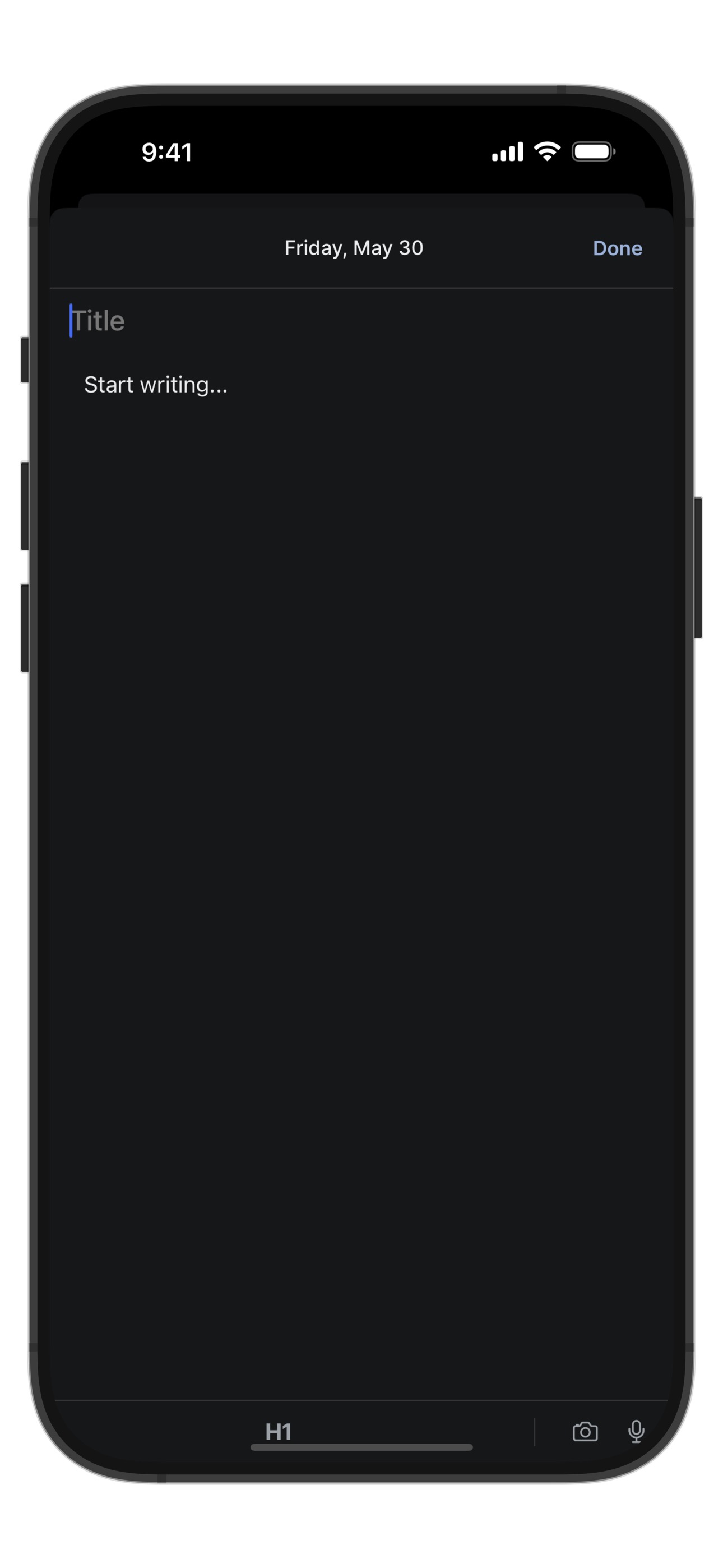 Distraction-free writing experience